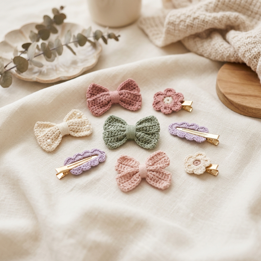 Aesthetic Crochet Bows